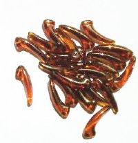25 4x18mm Golden Topaz Lustre Glass Claw Beads